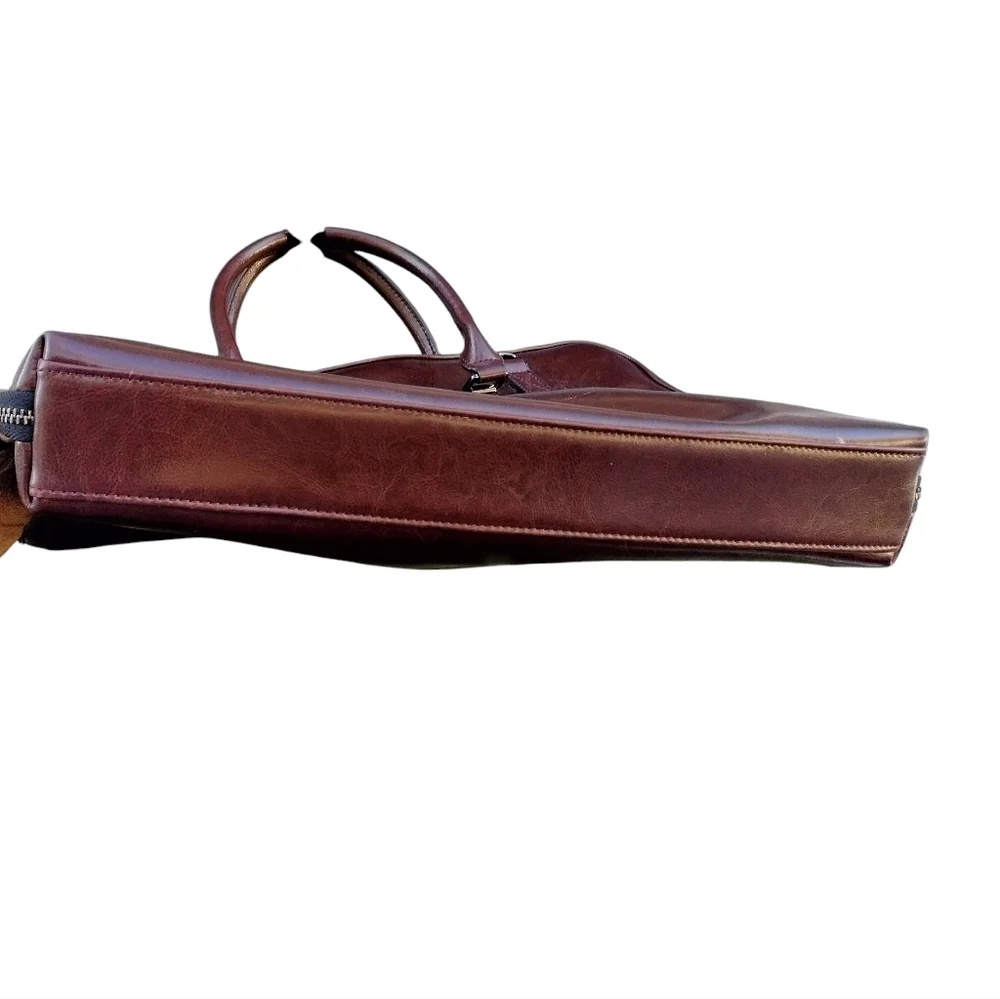 Blofinche Laptop Messenger shoulder bag Genuine Leather Briefcase 13.3 15.6 Inch